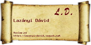 Lazányi Dávid névjegykártya